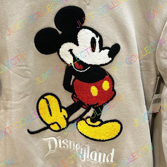 Disney Parks Disneyland Mickey Mouse Cream Pullover Sweatshirt Hoodie - Picture 2 of 3